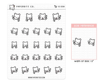 Bear Character - Meal Time (BC-005) - 1 Sticker Sheet // For Planners and Bullet Journals