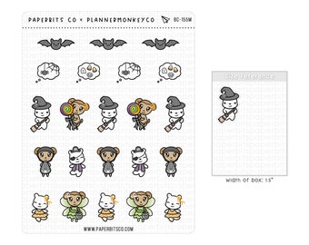 Bear Character - PMCxPBC Cute Halloween Costumes (BC-155) - 1 Sticker Sheet // For Planners and Bullet Journals