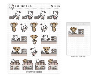 PBCxPMC - Going to the Cafe/Coffee Shop (BC-137) - 1 Sticker Sheet // For Planners and Bullet Journals