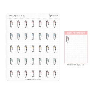 Cute Pastel Stationery Pen Icons (ST-151) - 1 Sticker Sheet // For Planners and Bullet Journals