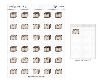 Niedliche generische Schachtel-/Verpackungssymbole (ST-248) - 1 Stickerbogen // Für Planer und Bullet Journals