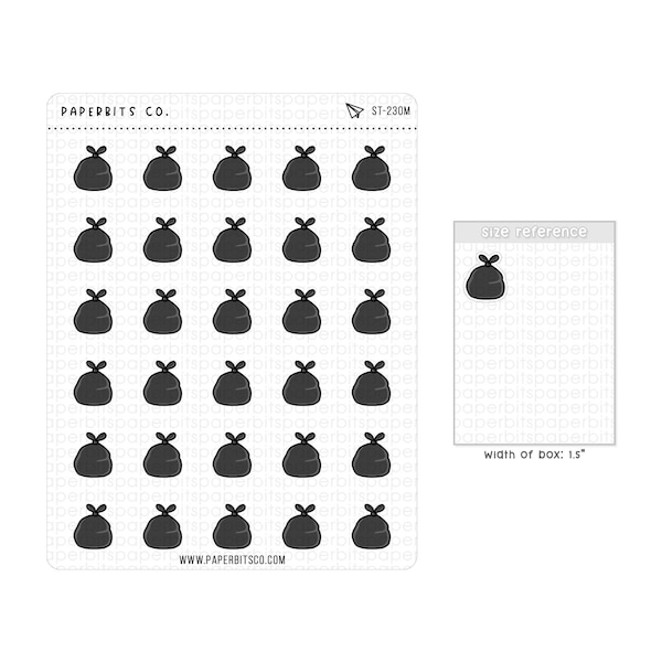 Cute Garbage Day/Throwing Out the Garbage Icons (ST-230) - 1 Sticker Sheet // For Planners and Bullet Journals