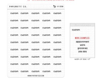 Handwritten Stickers - CUSTOM LISTING (HF-000) - 1 Sticker Sheet // For Planners and Bullet Journals