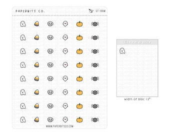 Cute PMCxPBC Halloween Bullet Icons (ST-196) - 1 Sticker Sheet // For Planners and Scrapbooking