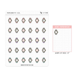 Cute Appointment/Health Tracker Watch Icons (ST-124, ST-125) - 1 Sticker Sheet // For Planners and Bullet Journals