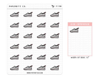 Icônes mignonnes d'entraînement/de chaussures de course (ST-118) - 1 feuille d'autocollants//pour les agendas et les Bullet Journals