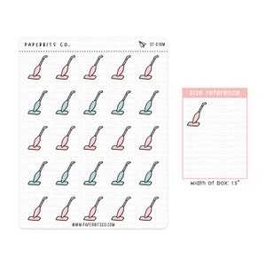 Cute Vacuum Icons (ST-018) - 1 Sticker Sheet // For Planners and Bullet Journals