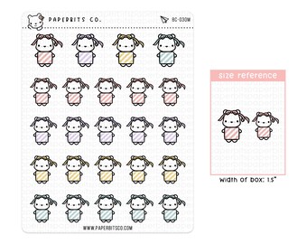 Bear Character - Striped Gift Costume (BC-030) - 1 Sticker Sheet // For Planners and Bullet Journals