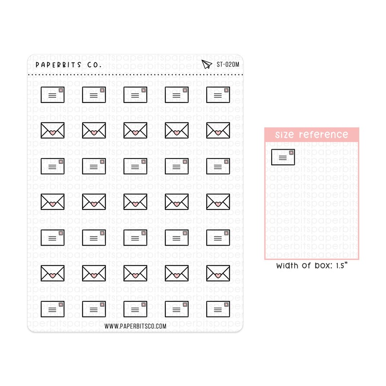 Cute Happy Mail Icons ST-020 1 Sticker Sheet // For Planners and Bullet Journals image 1