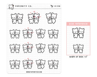 Bear Character - Love/Date Night (BC-010) - 1 Sticker Sheet // For Planners and Bullet Journals