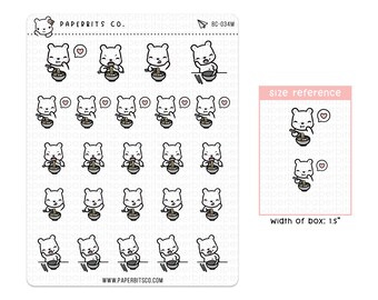 Bear Character - Eating Ramen (BC-034) - 1 Sticker Sheet // For Planners and Bullet Journals
