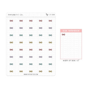 Tiny Pastel Bow Checklist/Bullet Icons (ST-132) - 1 Sticker Sheet // For Planners and Bullet Journals