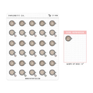 Top View Coffee & Tea Icons (ST-140) - 1 Sticker Sheet // For Planners and Bullet Journals