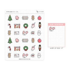 Cute Christmas Holiday Icons (ST-077) - 1 Sticker Sheet // For Planners and Bullet Journals