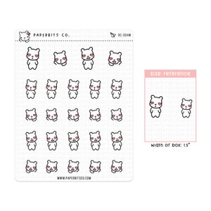 Bear Character - Heart Eyes (BC-004) - 1 Sticker Sheet // For Planners and Bullet Journals