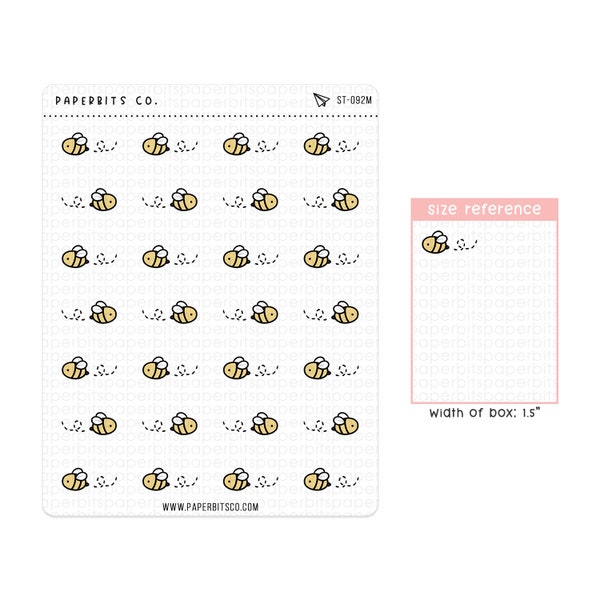 Cute Summer Bee Icons (ST-092) - 1 Sticker Sheet // For Planners and Bullet Journals