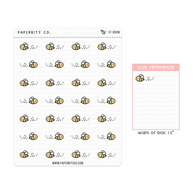 Cute Summer Bee Icons ST-092 1 Sticker Sheet // For Planners and Bullet Journals image 1