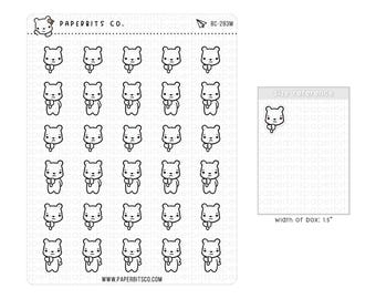 Bärenmotiv – Daumen runter (BC-283) – 1 Stickerbogen // Für Planer und Bullet Journals