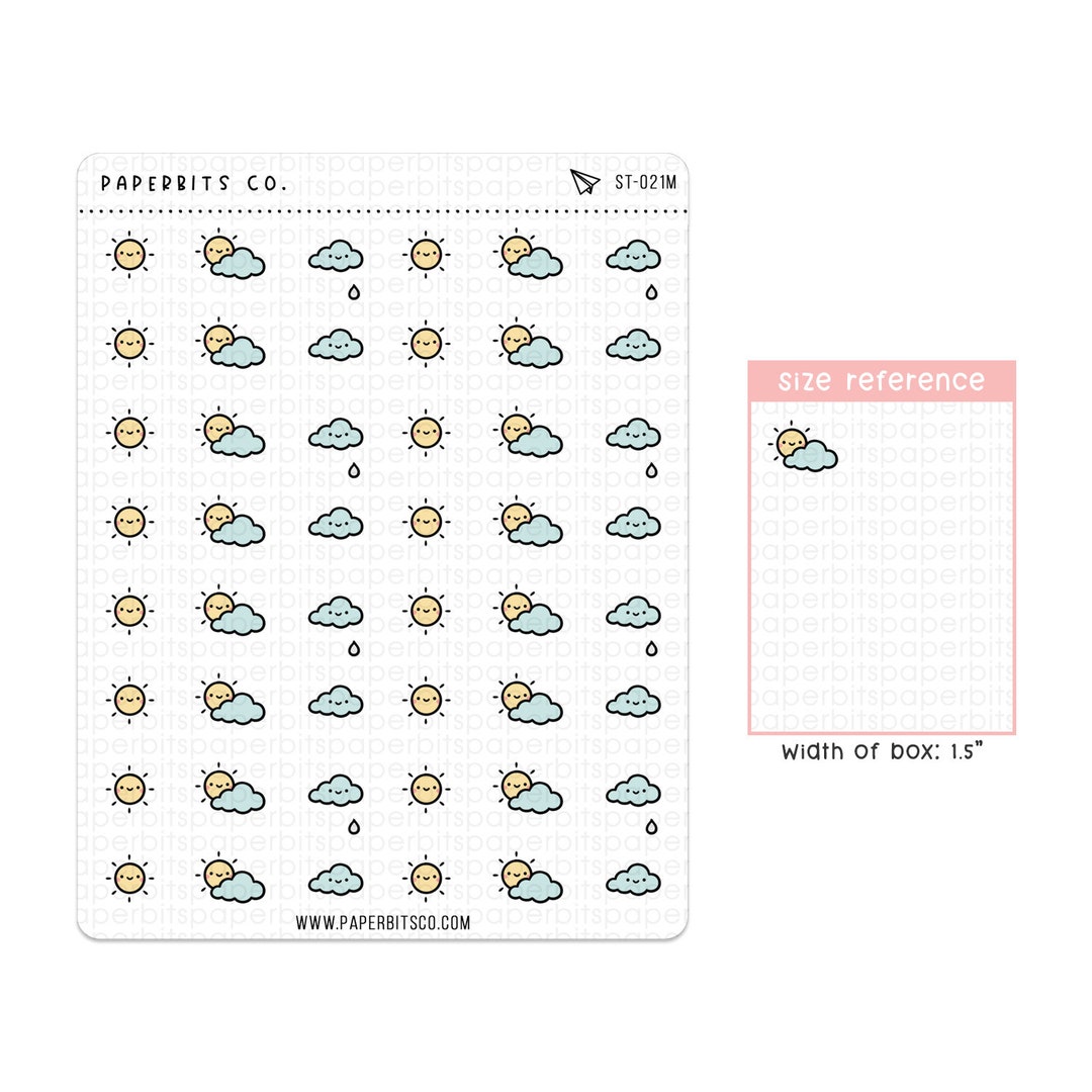 Stormtracker Sticker Weather Tracker Icons (ST-021) - 1 Sticker Sheet // for Planners and ...