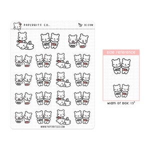 Bear Character - Couple/Friends Gaming (BC-018) - 1 Sticker Sheet // For Planners and Bullet Journals