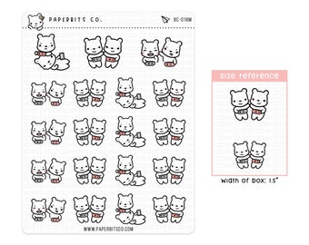 Bear Character - Couple/Friends Gaming (BC-018) - 1 Sticker Sheet // For Planners and Bullet Journals