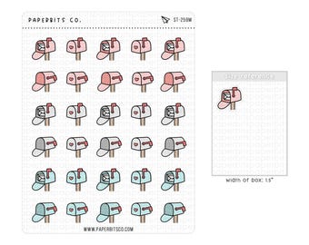 Niedliche Briefkasten-Symbole (ST-259) - 1 Stickerbogen // Für Planer und Bullet Journals