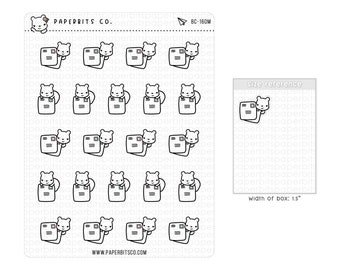 Bear Character - Cute Mailer/Package Icons (BC-160) - 1 Sticker Sheet // For Planners and Bullet Journals