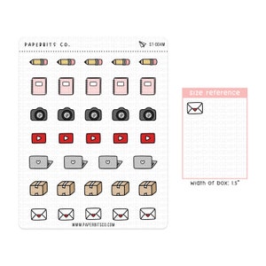 Cute Office Icons (ST-004) - 1 Sticker Sheet // For Planners and Bullet Journals