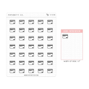 Icônes de carte de crédit (ST-031) - 1 feuille d’autocollants // Pour les planificateurs et les Bullet Journals