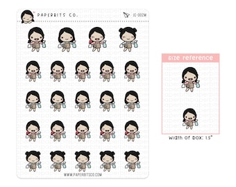 Girl Character - Cleaning/Disinfecting (JC-002) - 1 Sticker Sheet