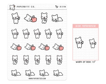 Bear Character - Video Chatting/Face Time (BC-011) - 1 Sticker Sheet // For Planners and Bullet Journals