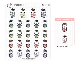 Bear Character - Christmas Presents (BC-043) - 1 Sticker Sheet // For Planners and Bullet Journals