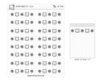 Bear Character - Daisy Divider (BC-141) - 1 Sticker Sheet // For Planners and Bullet Journals