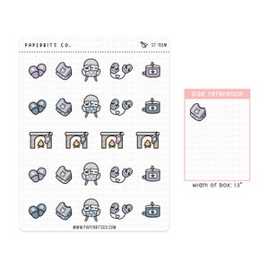Cute Cozy Winter Icons (ST-155) - 1 Sticker Sheet // For Planners and Bullet Journals