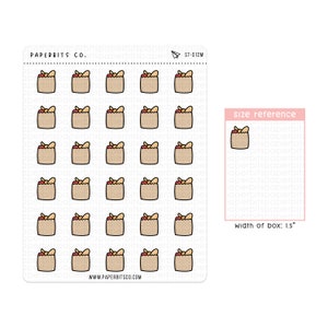 Grocery Bag Icons (ST-012) - 1 Sticker Sheet // For Planners and Bullet Journals