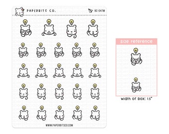 Bear Character - Big Ideas (BC-047) - 1 Sticker Sheet // For Planners and Bullet Journals