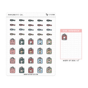 Cute Christmas Gift Bag Icons (ST-076) - 1 Sticker Sheet // For Planners and Bullet Journals