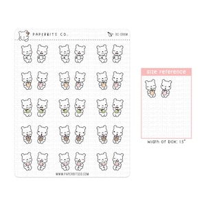 Bear Character - Drinks with Friends (BC-086) - 1 Sticker Sheet // For Planners and Bullet Journals