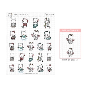 Bear Character - Winter Activities (BC-042) - 1 Sticker Sheet // For Planners and Bullet Journals