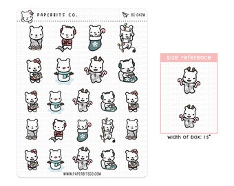 Bear Character - Winter Activities (BC-042) - 1 Sticker Sheet // For Planners and Bullet Journals