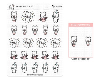 Bear Character - Birthday Celebration (BC-025) - 1 Sticker Sheet // For Planners and Bullet Journals