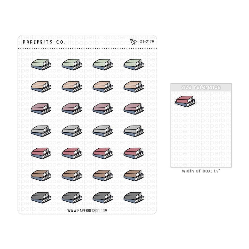 Cute Fall/autumn Stack of Books Icons ST212 1 Sticker Sheet // for