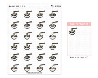 Cute Vietnamese Pho Noodle Soup Icons (ST-008) - 1 Sticker Sheet // For Planners and Bullet Journals