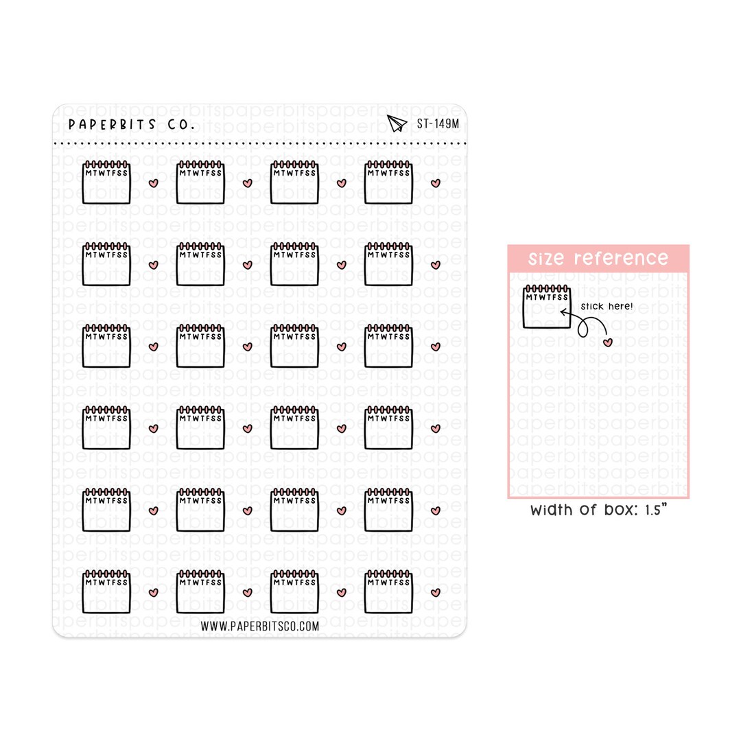 Cute Calendar Scheduling Icons (ST-149) - 1 Sticker Sheet // for ...