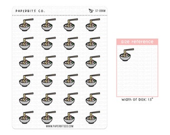 Cute Ramen/Instant Noodle Icons (ST-096) - 1 Sticker Sheet // For Planners and Bullet Journals