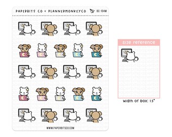 PBxPMC - Stickers célestes pour ordinateur portable/personnage d'ordinateur (BC-104) - 1 feuille d'autocollants ~ Collab PlannerMonkeyCo