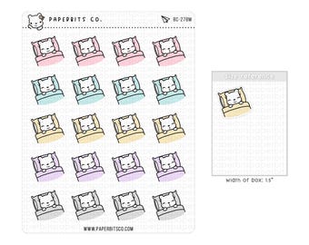 Bärenmotiv – Gemütlich im Bett (BC-278) – 1 Stickerbogen // Für Planer und Bullet Journals