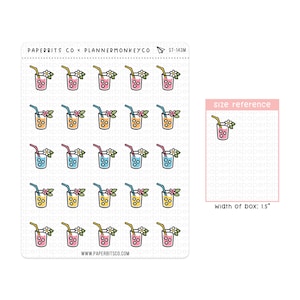 PBCxPMC - Leuke zomerdrank/verfrissingspictogrammen (ST-143) - 1 stickervel // Voor planners en Bullet Journals