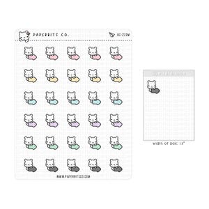 May include: Sheet of stickers featuring a repeating pattern of cartoon bear characters in various pastel colors. The stickers include a size reference with a 1.5-inch box width. The Paperbits Co. logo and product code BC-223M are also visible.