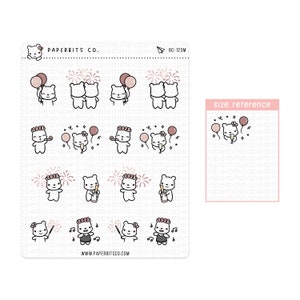 Bear Character - New Years 2023 (BC-123) - 1 Sticker Sheet // For Planners and Bullet Journals